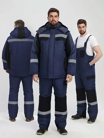 Костюм зимний Вектрон-2 СОП (тк.Таслан,135) п/к, т.синий/черный