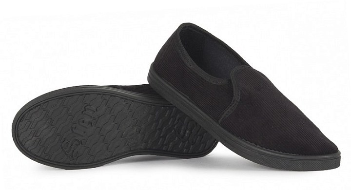 Тапочки вельветовые ПВХ (арт.1-21-1), черные