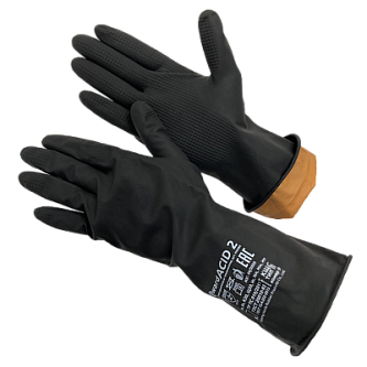 Перчатки резиновые технические КЩС тип 2+