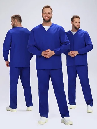 Мужской костюм ХАССП-База (ткань ТиСи, 120), васильковый