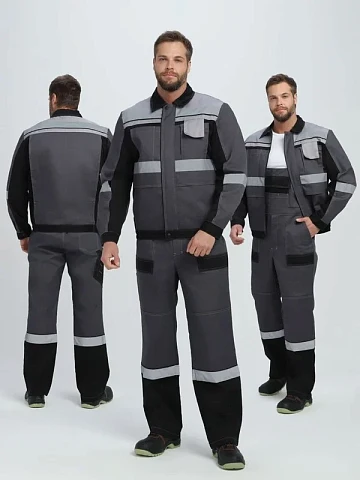 Костюм Вивантек-2 СОП У. (тк.Смесовая,240) п/к, т.серый/черный/св.серый