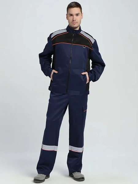 Костюм Практичный-2 СОП (тк.Смесовая,210) п/к, т.синий/черный