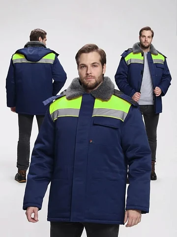 Куртка зимняя Квайл СОП (тк.Смесовая,210), т.синий/лимонный