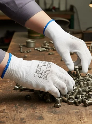 Перчатки ProfLineSpecialist нейлоновые с ПУ-покрытием, белый