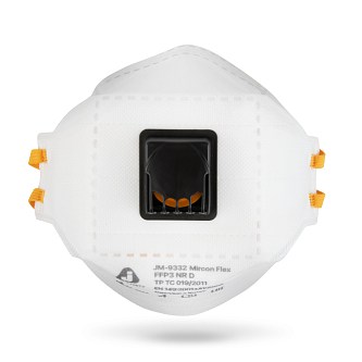 Полумаска JM-9332 противоаэрозольная с клапаном, трехпанельная