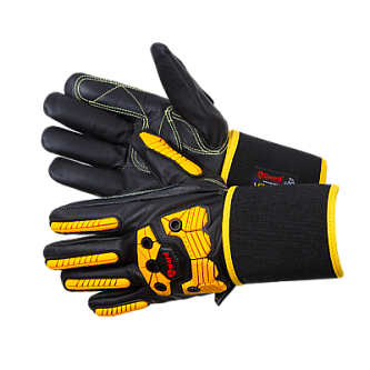 Кожанные перчатки с противоударными накладками