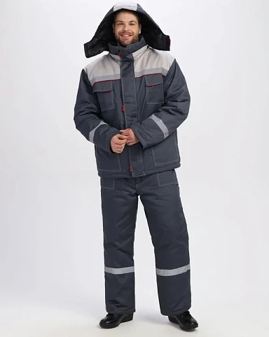 Костюм зимний Флофт-1 СОП (тк.Смесовая,240) брюки, т.серый/св.серый