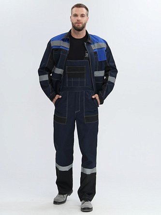 Костюм Вивантек-2 СОП (тк.Смесовая,220) п/к, т.синий/черный/васильковый