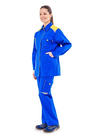 Костюм "Алатау" васильковый/желтый (женский)