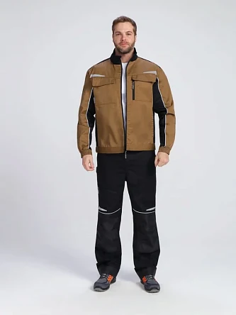 Костюм ProfLineSpecialist-1 (тк.Смесовая,240) брюки, бежевый/черный