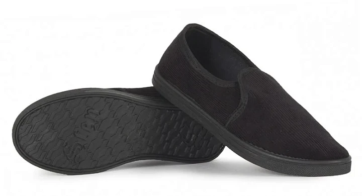 Тапочки вельветовые ПВХ (арт.1-21-1), черные