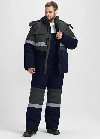Костюм зимний Нордхард-2 СОП У. (тк.Смесовая,240) п/к, т.синий/серый