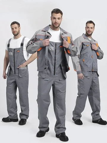 Костюм Драга-2 (тк.Смесовая МВО,240) п/к, серый/св.серый/оранжевый