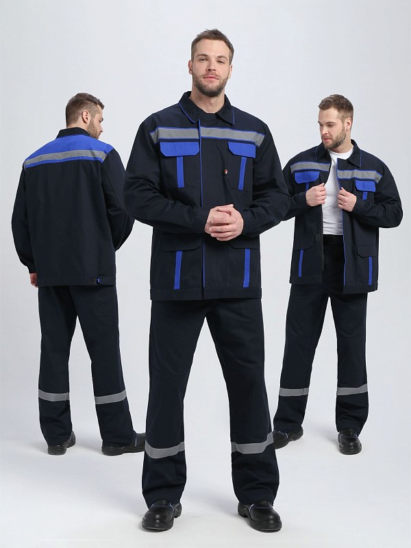 Костюм Итрорис-1 СОП (тк.Саржа,250) брюки, т.синий/васильковый