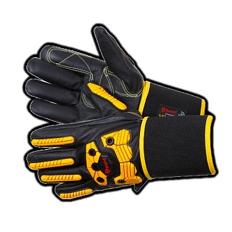 Кожанные перчатки с противоударными накладками