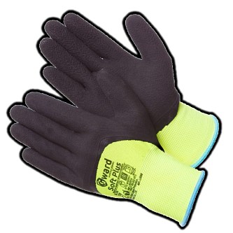 Яркие перчатки с глубоким покрытием вспененным латексом