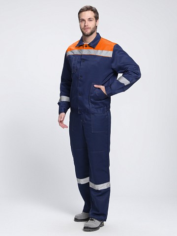 Костюм Лигор-2 СОП (тк.Смесовая,210) п/к, т.синий/оранжевый