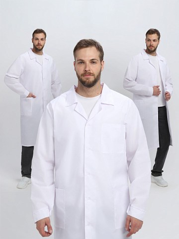 Халат мужской Классика (тк.ТиСи), белый