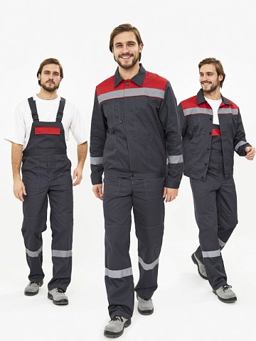 Костюм Лигор-2 Премиум СОП (тк.Смесовая,240) п/к, т.серый/красный