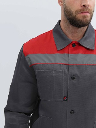 Костюм Лигор®-2 СОП (тк.Смесовая,210) п/к, т.серый/красный