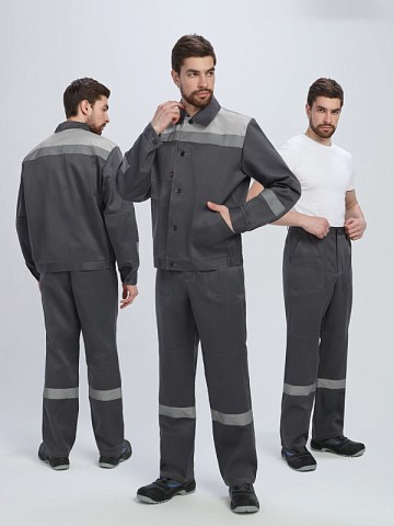 Костюм Лигор-1 СОП (тк.Смесовая,210) брюки, т.серый/св.серый