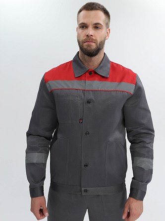 Костюм Лигор®-2 СОП (тк.Смесовая,210) п/к, т.серый/красный