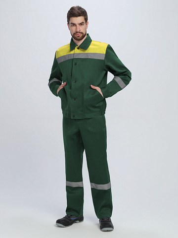 Костюм Лигор-1 СОП (тк.Смесовая,210) брюки, зеленый/желтый