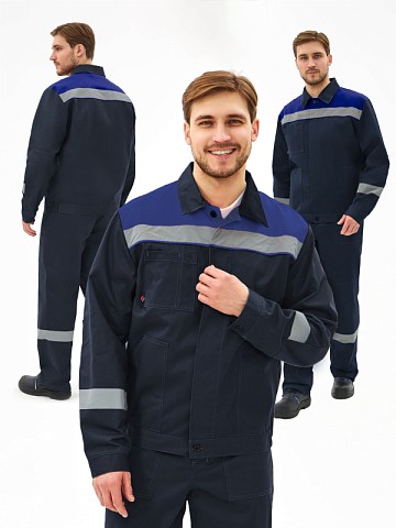 Костюм Липецк-1 СОП CH (тк.Смесовая,280) брюки, т.синий/васильковый