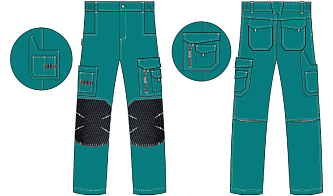 Брюки ProfLineSpecialist (тк.РипСтоп,240), циан/черный