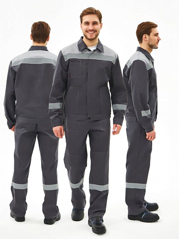 Костюм Липецк-1 СОП CH (тк.Смесовая,280) брюки, т.серый/св.серый