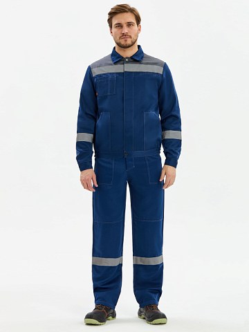 Костюм Лигор-1 СОП К. (тк.Смесовая,210) брюки, т.синий/серый