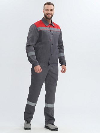 Костюм Лигор®-2 СОП (тк.Смесовая,210) п/к, т.серый/красный