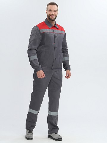 Костюм Лигор®-2 СОП (тк.Смесовая,210) п/к, т.серый/красный