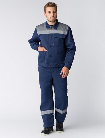 Костюм Труженик-2 СОП (тк.Смесовая,210) п/к, т.синий/серый