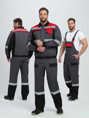 Костюм Вивантек-2 СОП У. (тк.Смесовая, 240) п/к, т.серый/черный/красный