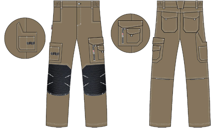 Брюки ProfLineSpecialist (тк.РипСтоп,240), коричневый/черный