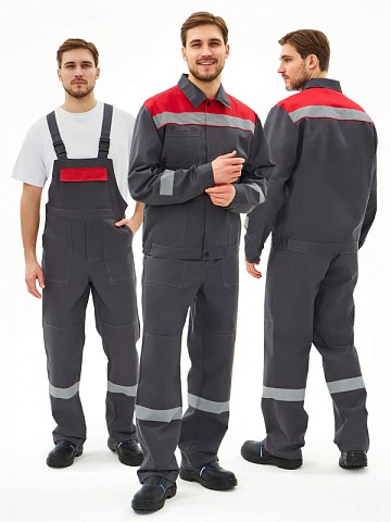 Костюм Липецк-2 СОП CH (тк.Смесовая,280) п/к, т.серый/красный