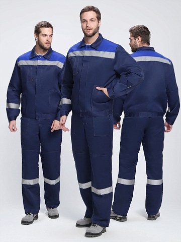 Костюм Лигор-1 СОП К. (тк.Смесовая,210) брюки, т.синий/васильковый