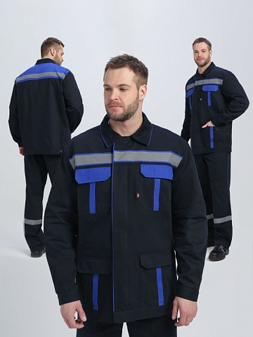 Костюм для ИТР СОП IMP (тк.Саржа,250) п/к, т.синий/васильковый