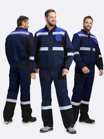 Костюм Виват-2 Премиум CH МВО (тк.Смесовая,240) п/к, т.синий/черный/васильковый