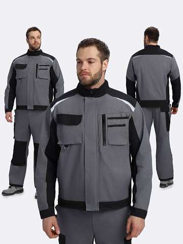 Куртка Милан NEW CH МВО (тк.Смесовая,270), т.серый/черный