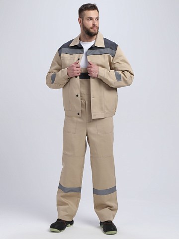 Костюм Лигор-2 СОП (тк.Смесовая,210) п/к, бежевый/т.серый