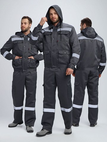 Костюм Нейч-2 СОП с капюшоном К. (тк.Смесовая,210) п/к, т.серый/св.серый