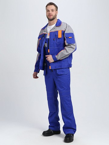 Костюм Союз-Профессионал-2 CH МВО (тк.Смесовая,240) п/к, васильковый/св.серый/оранжевый
