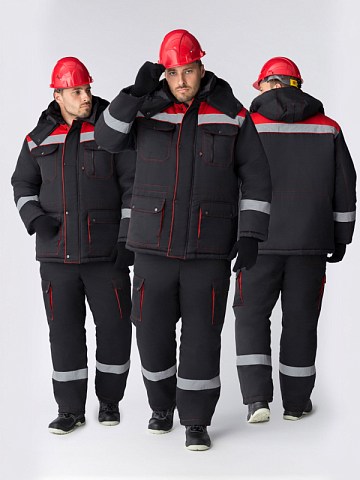 Костюм зимний Нейч-2 СОП (тк.Смесовая,210) п/к, черный/красный