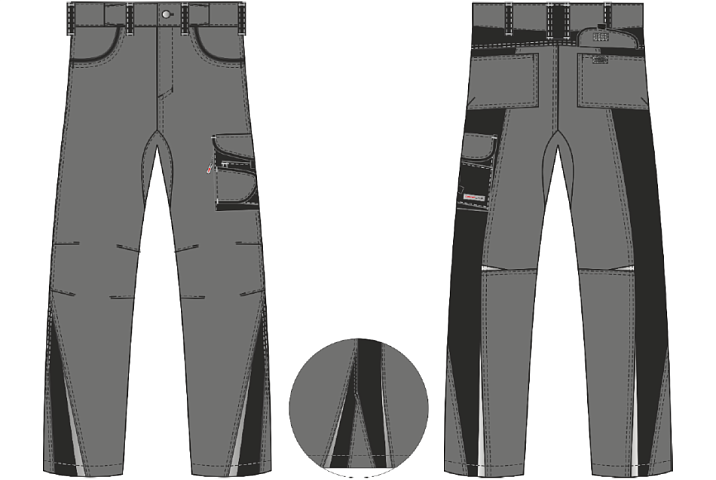 Брюки ProfLineLeader (тк.Хлопок/Спандекс,260), серый/черный