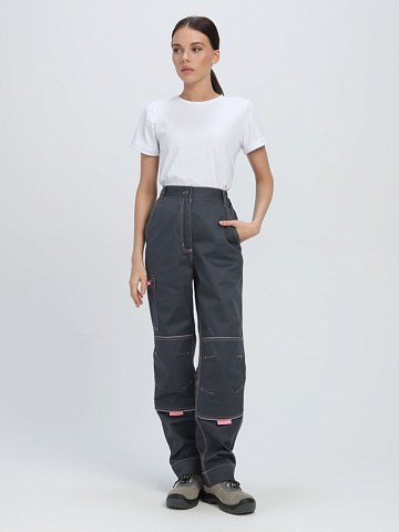 Брюки женские ProfLineSpecialist (тк.Смесовая,240), серый/розовый