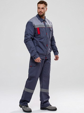 Костюм Флофт-2 СОП У. (тк.Саржа,250) п/к, т.серый/св.серый