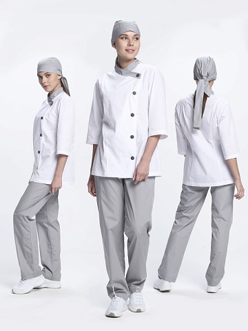 Костюм женский Канди (тк.ТиСи,120), серый/белый