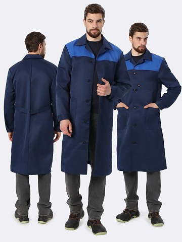 Халат Лигор (тк.Смесовая,210), т.синий/васильковый